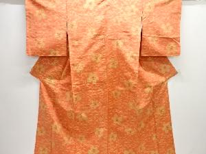 花模様織り出し手織り紬着物